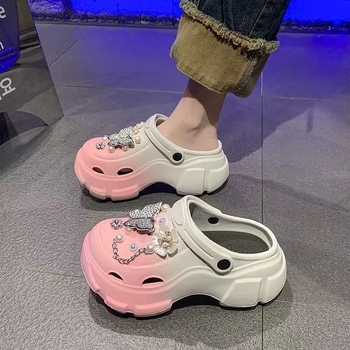 Női Crocs-stílusú szandál EVA felsőrésszel és EVA talppal, 7 cm-es platformával, könnyű és csúszásmentes