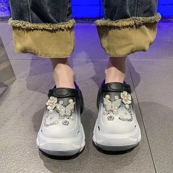 Női Crocs-stílusú szandál EVA felsőrésszel és EVA talppal, 7 cm-es platformával, könnyű és csúszásmentes