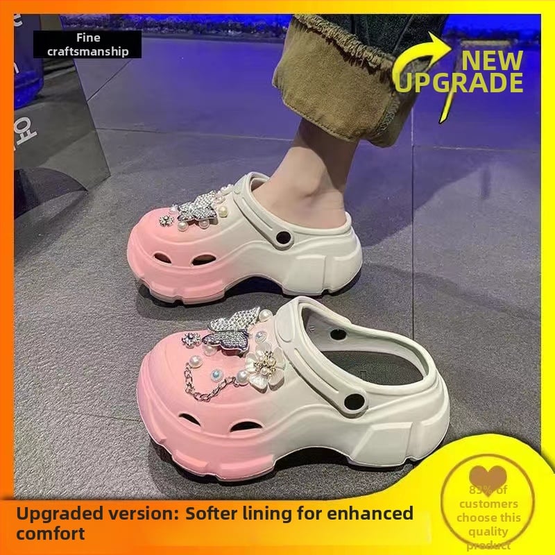 Női Crocs-stílusú szandál EVA felsőrésszel és EVA talppal, 7 cm-es platformával, könnyű és csúszásmentes