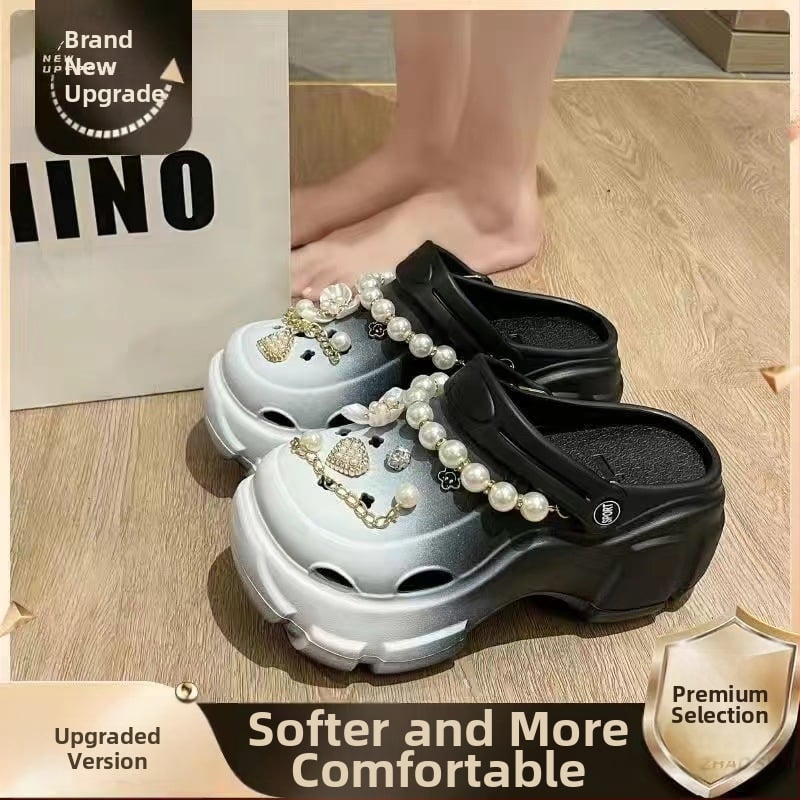 Női Crocs-stílusú szandál EVA felsőrésszel és EVA talppal, 7 cm-es platformával, könnyű és csúszásmentes