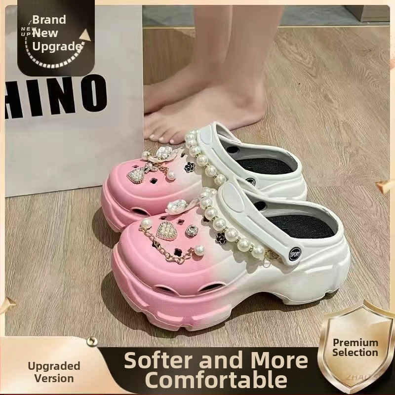 Női Crocs-stílusú szandál EVA felsőrésszel és EVA talppal, 7 cm-es platformával, könnyű és csúszásmentes