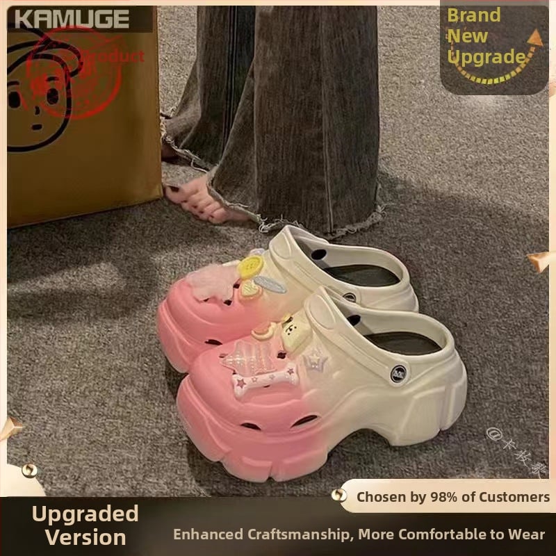 Női Crocs-stílusú szandál EVA felsőrésszel és EVA talppal, 7 cm-es platformával, könnyű és csúszásmentes