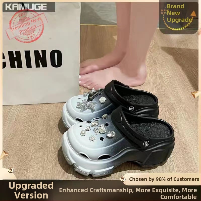 Női Crocs-stílusú szandál EVA felsőrésszel és EVA talppal, 7 cm-es platformával, könnyű és csúszásmentes