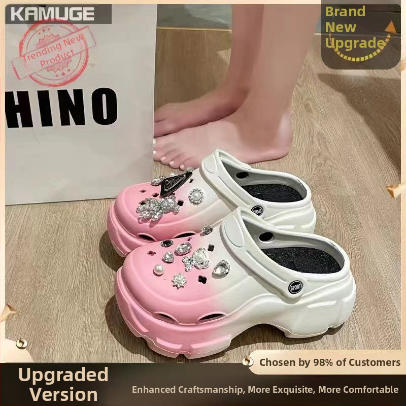 Női Crocs-stílusú szandál EVA felsőrésszel és EVA talppal, 7 cm-es platformával, könnyű és csúszásmentes