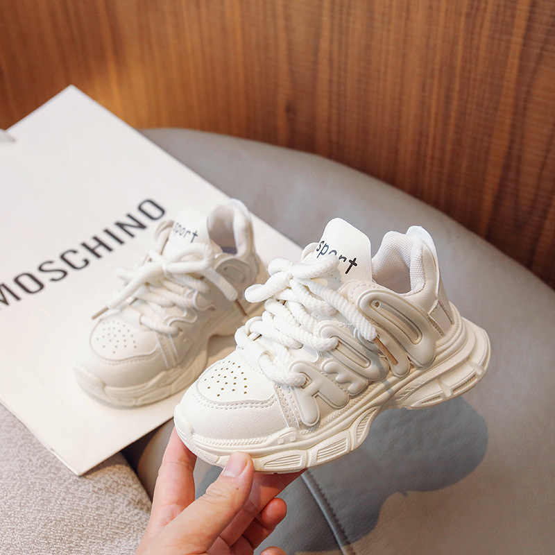 Dječje tenisice u stilu dad sneakers s PU gornjim dijelom i mrežicom, lagane, prednje vezivanje, za djecu 1–12 godina, proljeće i jesen