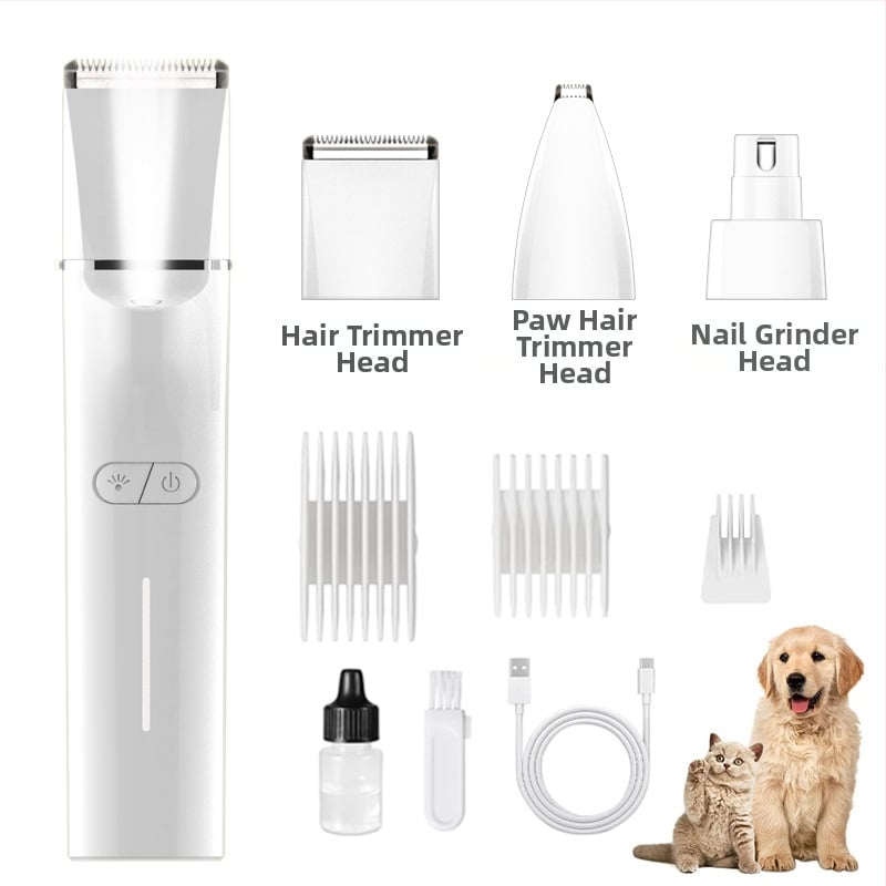 Mașină electrică de tuns pentru animale de companie cu LED, model 2406A, corp din ABS, pentru câini și pisici, ambalaj 48 buc.