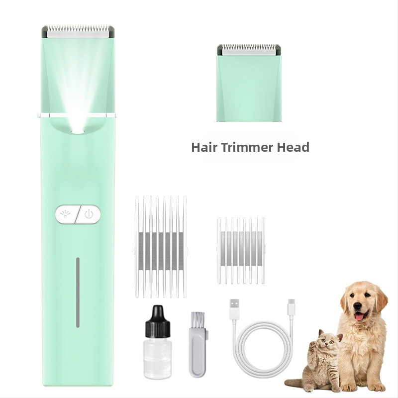 Mașină electrică de tuns pentru animale de companie cu LED, model 2406A, corp din ABS, pentru câini și pisici, ambalaj 48 buc.