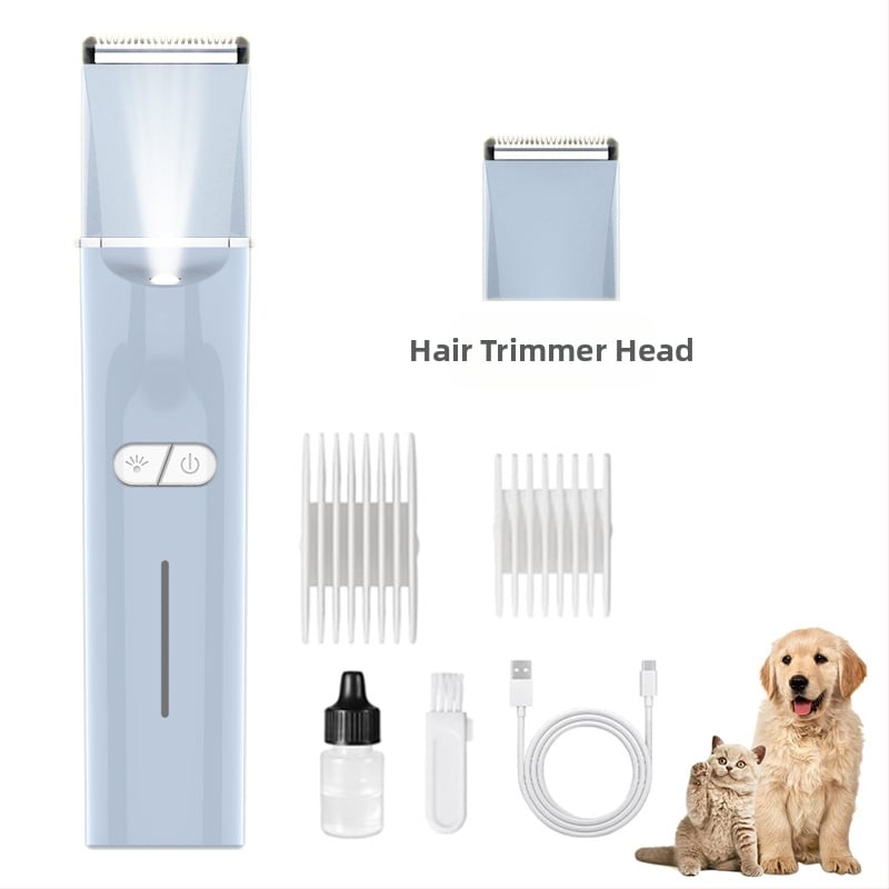 Mașină electrică de tuns pentru animale de companie cu LED, model 2406A, corp din ABS, pentru câini și pisici, ambalaj 48 buc.