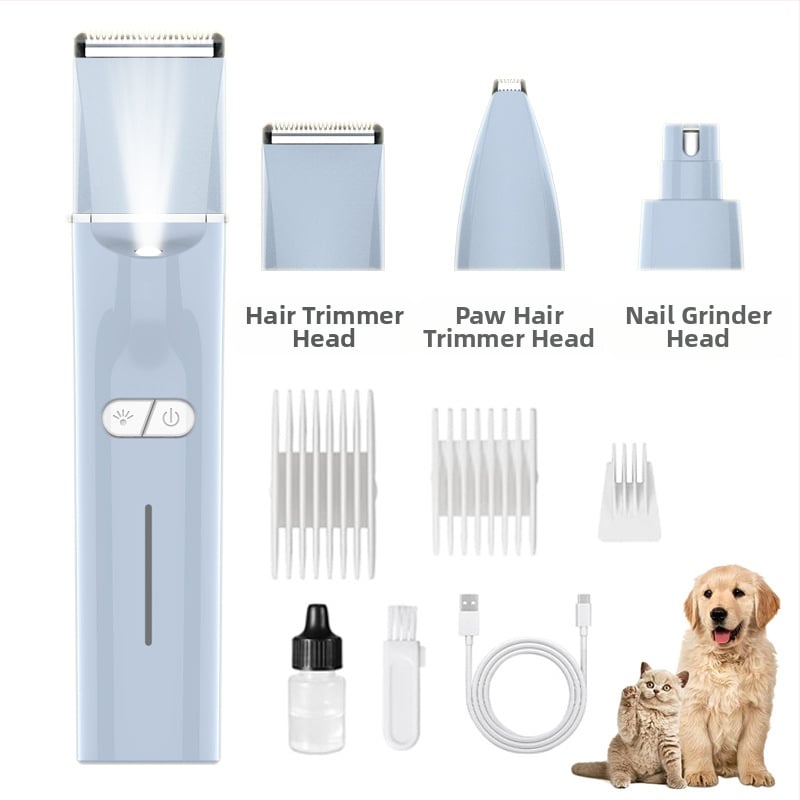 Mașină electrică de tuns pentru animale de companie cu LED, model 2406A, corp din ABS, pentru câini și pisici, ambalaj 48 buc.