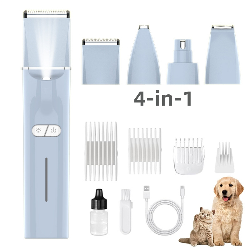 Mașină electrică de tuns pentru animale de companie cu LED, model 2406A, corp din ABS, pentru câini și pisici, ambalaj 48 buc.