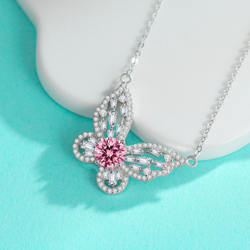 Colier cu pandantiv în formă de fundă din argint 925, lungime 41–50 cm, lanț în formă de O