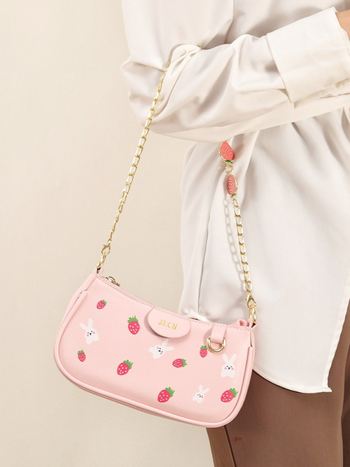 JLCH PU kožna crossbody torba, baguette stil, oblik jastuka, zatvaranje zipom, unutarnji džepovi za telefon i ID, dvostruke naramenice, svakodnevna upotreba, proljeće 2025