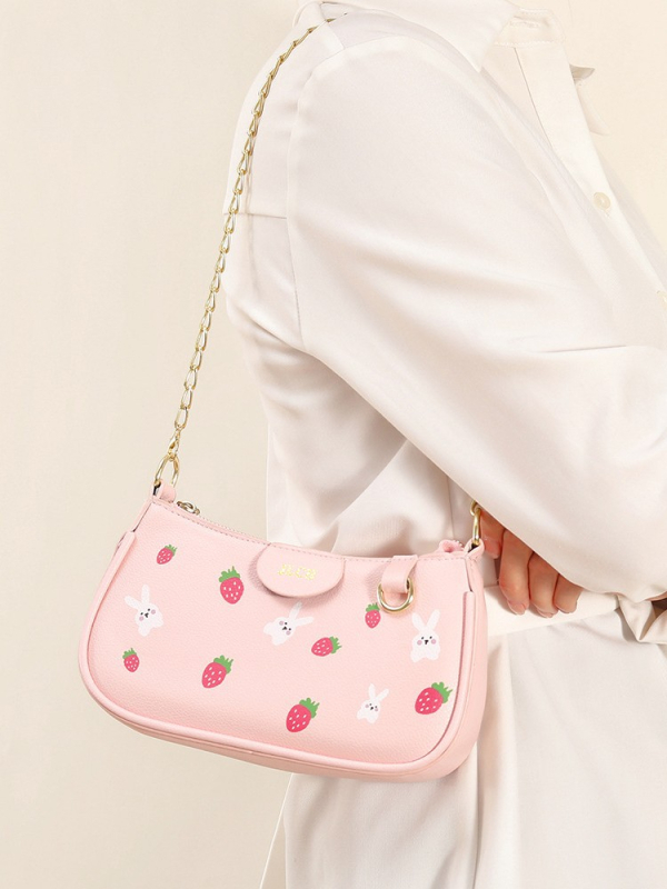 JLCH PU kožna crossbody torba, baguette stil, oblik jastuka, zatvaranje zipom, unutarnji džepovi za telefon i ID, dvostruke naramenice, svakodnevna upotreba, proljeće 2025