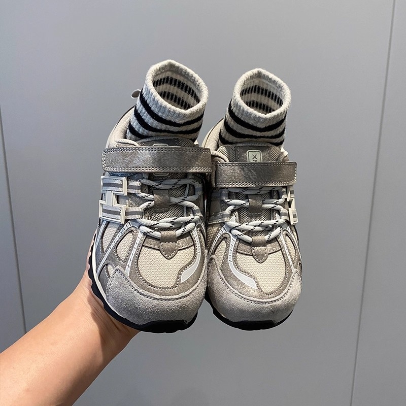 Dječje tenisice za trčanje s neklizajućom gumom, Velcro kopčom, gornji dio: Super fiber, unisex, uzrast 4–16 godina, za proljeće i jesen, izlazak jeseni 2025