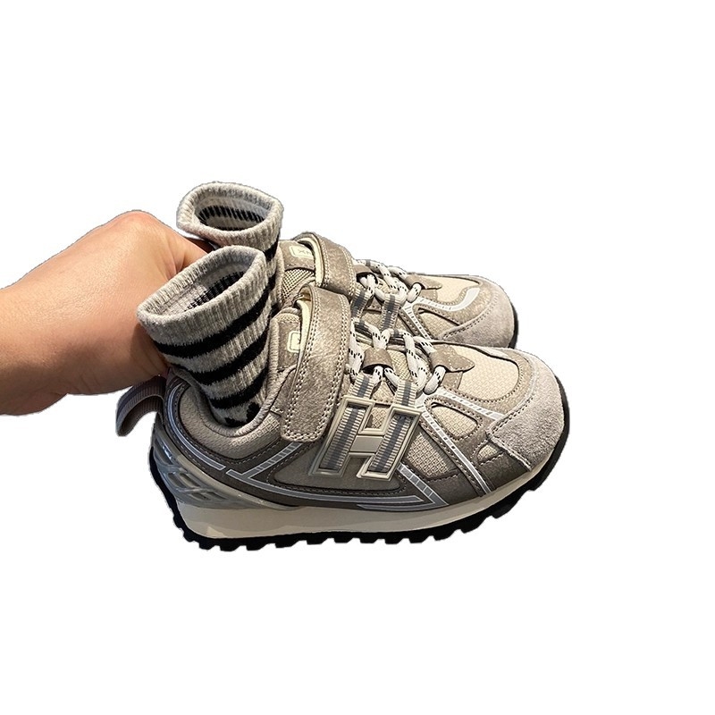 Dječje tenisice za trčanje s neklizajućom gumom, Velcro kopčom, gornji dio: Super fiber, unisex, uzrast 4–16 godina, za proljeće i jesen, izlazak jeseni 2025