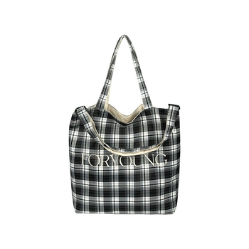 Geantă tote din canvas pentru femei, formă orizontală pătrată, buzunar patch interior, o curea de umăr, lansare toamna 2025