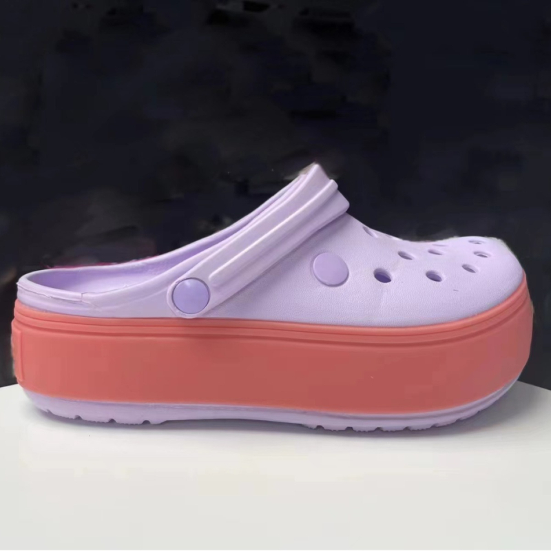 Női lyukacsos cipő – Vastag talp a magasságért, csúszásmentes, könnyű és légáteresztő strandcipő