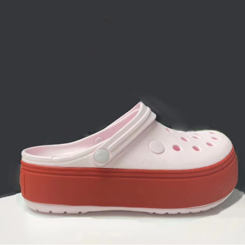 Női lyukacsos cipő – Vastag talp a magasságért, csúszásmentes, könnyű és légáteresztő strandcipő