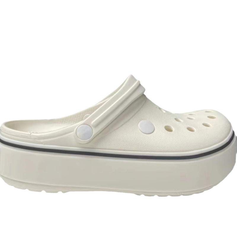 Női lyukacsos cipő – Vastag talp a magasságért, csúszásmentes, könnyű és légáteresztő strandcipő