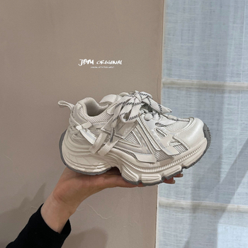 JBM Pantofi sport pentru copii – ușori, anti-derapare, talpă din cauciuc, partea superioară din microfibră, model color-block, închidere cu Velcro