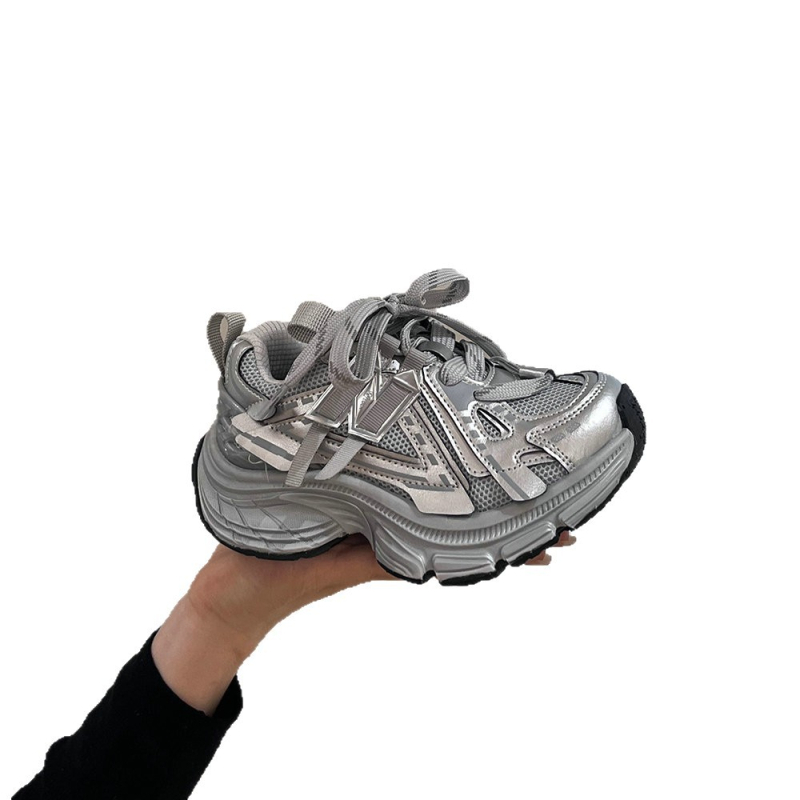 JBM Pantofi sport pentru copii – ușori, anti-derapare, talpă din cauciuc, partea superioară din microfibră, model color-block, închidere cu Velcro