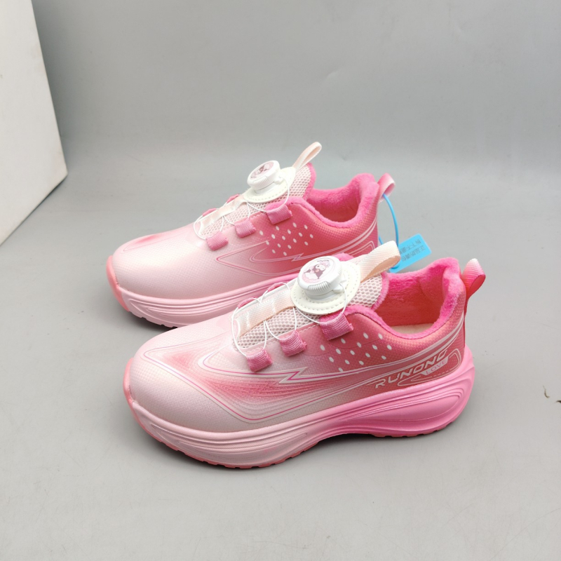 Încălțăminte sport pentru copii unisex, cu polar pe interior, închidere Velcro, partea superioară din piele sintetică, talpă EVA