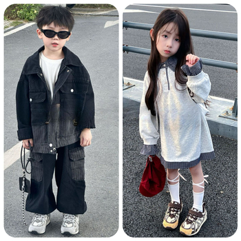 Adidași sport pentru copii cu Velcro, partea superioară: Super Fiber, talpă din cauciuc, lansare toamnă 2025, unisex