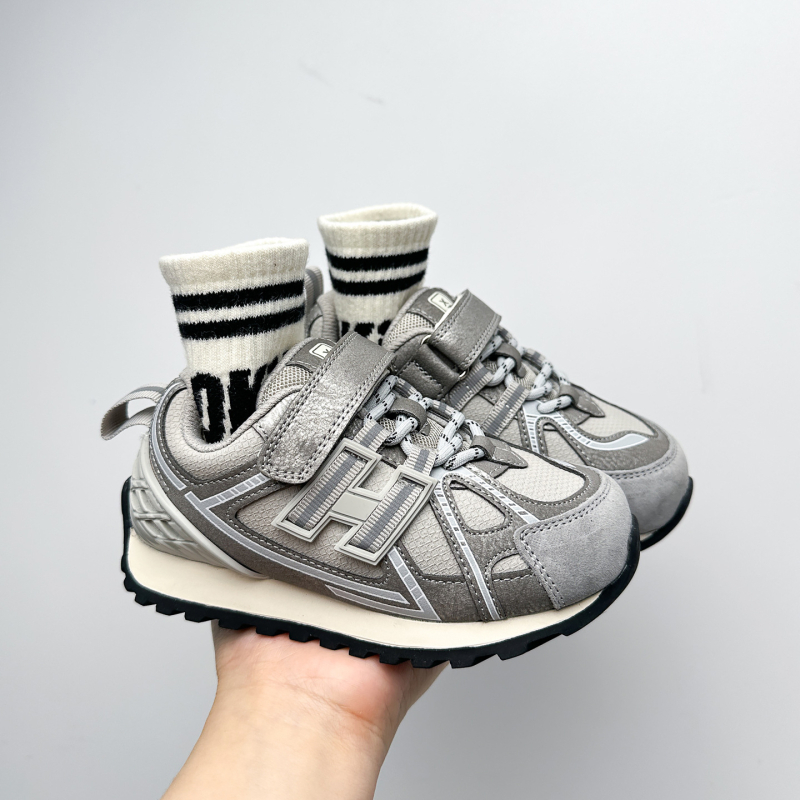 Adidași sport pentru copii cu Velcro, partea superioară: Super Fiber, talpă din cauciuc, lansare toamnă 2025, unisex