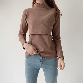 Μπλούζα θηλασμού με ζιβάγκο, μακριά μανίκια, 95% βαμβάκι