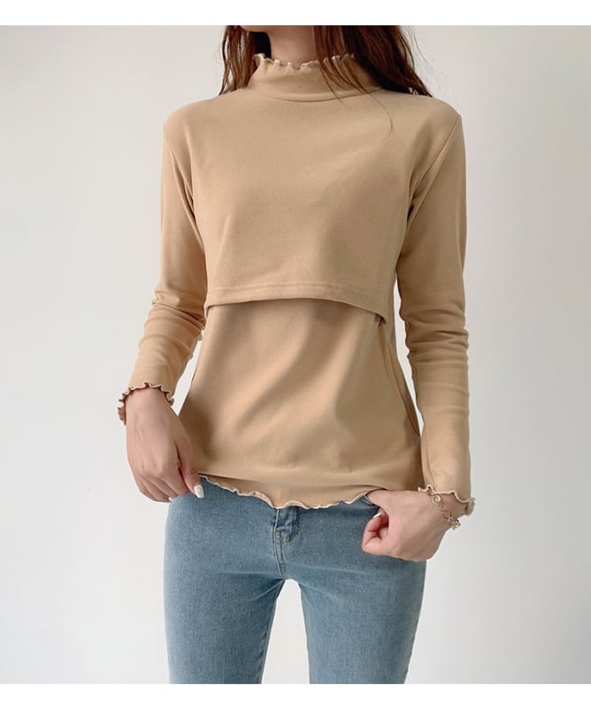 Μπλούζα θηλασμού με ζιβάγκο, μακριά μανίκια, 95% βαμβάκι