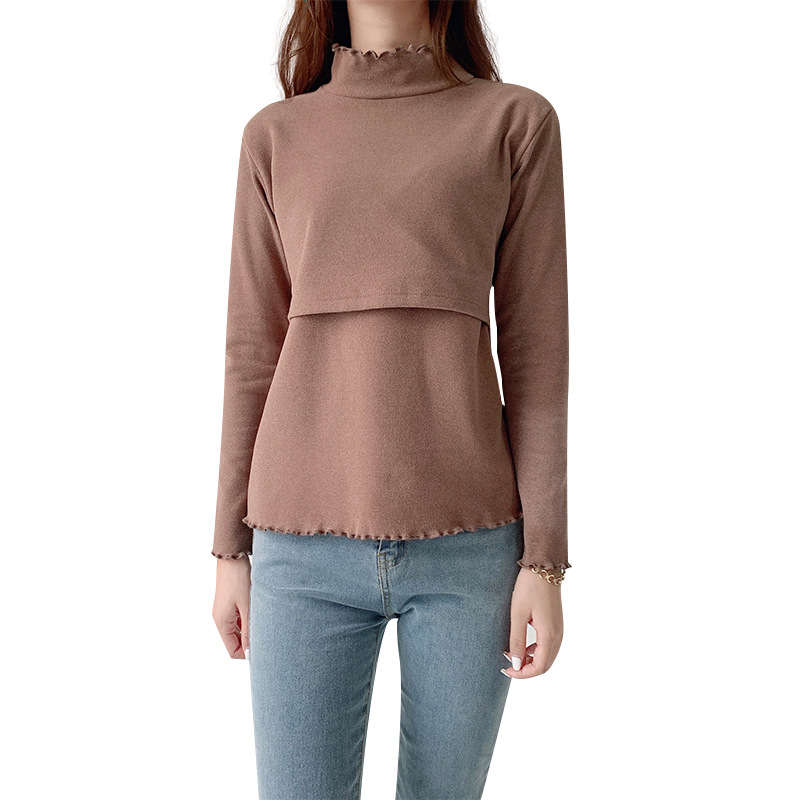 Μπλούζα θηλασμού με ζιβάγκο, μακριά μανίκια, 95% βαμβάκι