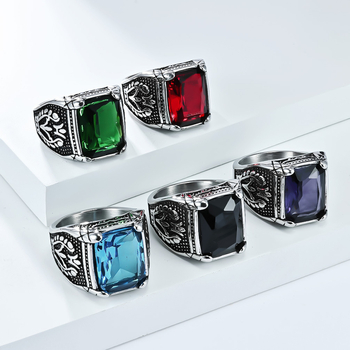 Inel din oțel inoxidabil, formă geometrică, stil vintage, execuție precisă, pentru bărbați