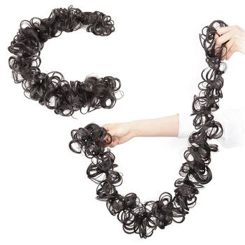 Perika s repom i gumom za kosu – Tuoju, vlakna visoke temperature, model Wrap hair tie, nije moguće trajno bojiti ili peglati