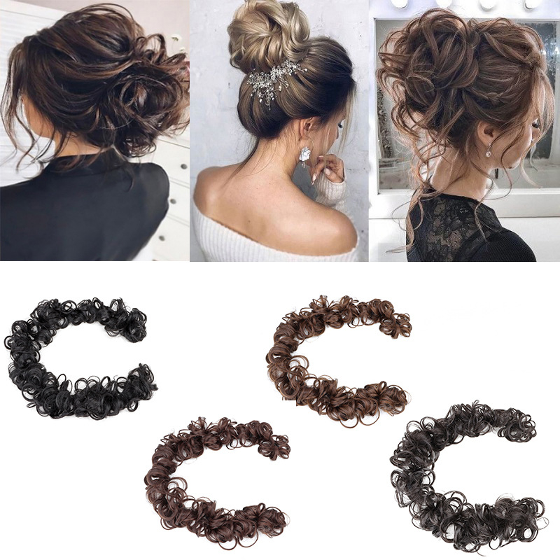 Perika s repom i gumom za kosu – Tuoju, vlakna visoke temperature, model Wrap hair tie, nije moguće trajno bojiti ili peglati