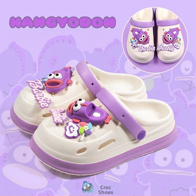 Női Crocs-stílusú papucs Cartoon dizájnnal, Baotou stílus a mindennapi pihenéshez, PVC felsőrész és talp, 3–5 cm talpmagasság, nyár 2025 megjelenés