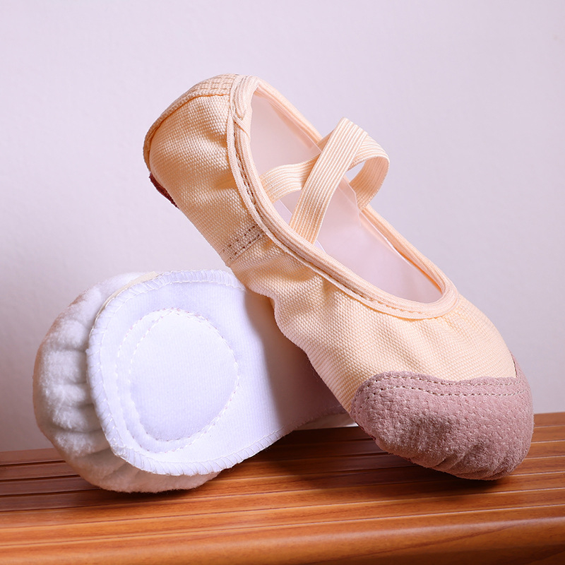 Gyermekeknek szóló téli balettcipő gumírozott talppal, pamut felsőrésszel, légáteresztő és könnyű, lányok számára