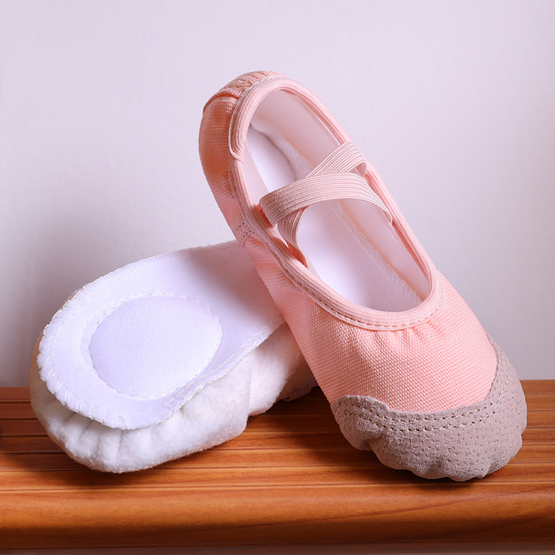 Gyermekeknek szóló téli balettcipő gumírozott talppal, pamut felsőrésszel, légáteresztő és könnyű, lányok számára