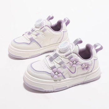 Kislányoknak Platformos Tornacipő (kétrétegű marhabőrből készült felsőrész; gumírozott talp; virágos minta; tavasz–ősz)