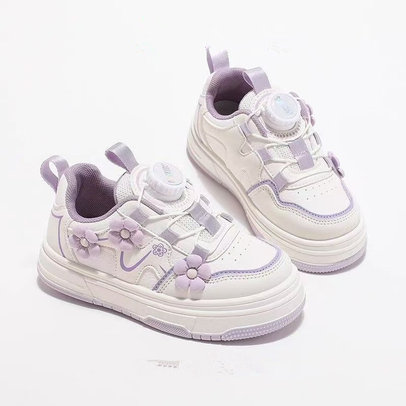 Kislányoknak Platformos Tornacipő (kétrétegű marhabőrből készült felsőrész; gumírozott talp; virágos minta; tavasz–ősz)