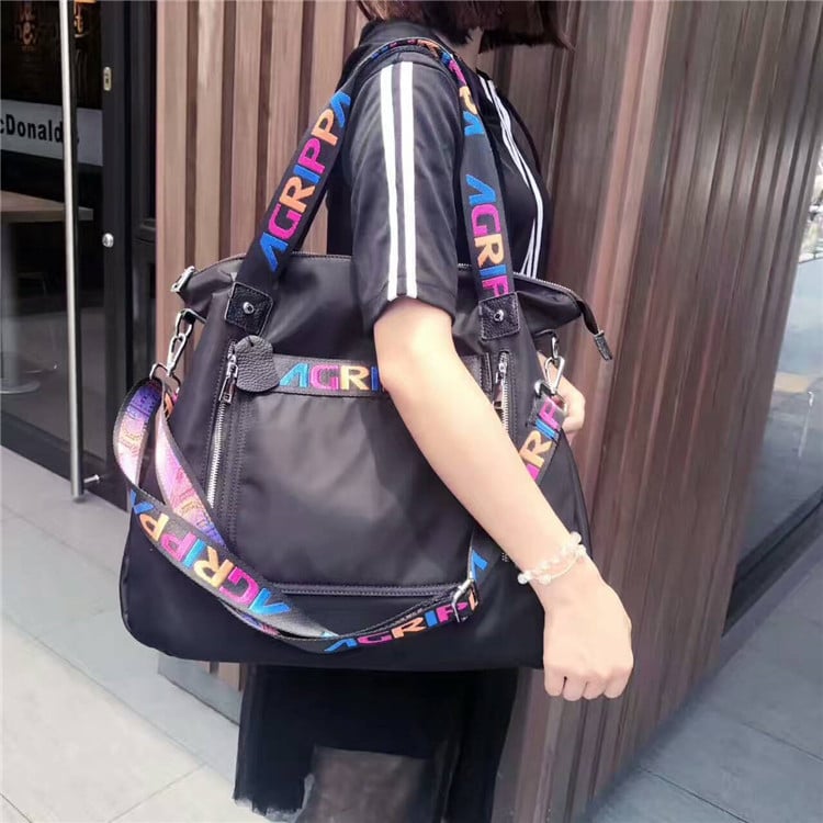 Ženska torba za rame od Oxford platna, gradski minimalistički stil, tote stil, zatvarač