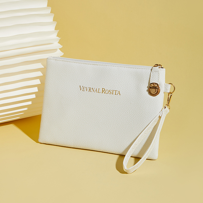 Γυναικεία PU clutch τσάντα, για επιχειρηματικά ταξίδια, φάκελο στυλ, οριζόντιο τετράγωνο σχήμα, με φερμουάρ, άνοιξη 2025