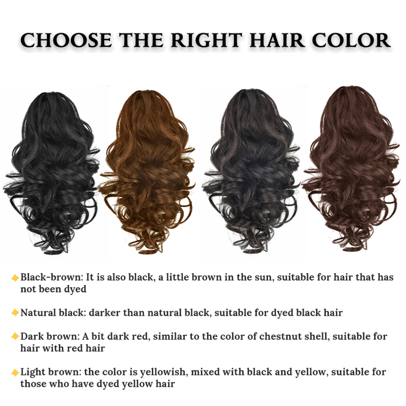 Perucă cu coadă – coadă înaltă, cu clemă mare, bucle Pear Blossom, PY599, Huxun, fibre rezistente la căldură