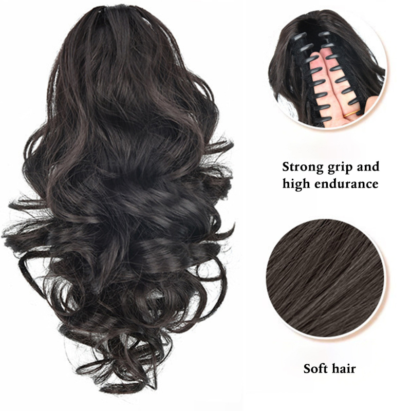 Perucă cu coadă – coadă înaltă, cu clemă mare, bucle Pear Blossom, PY599, Huxun, fibre rezistente la căldură