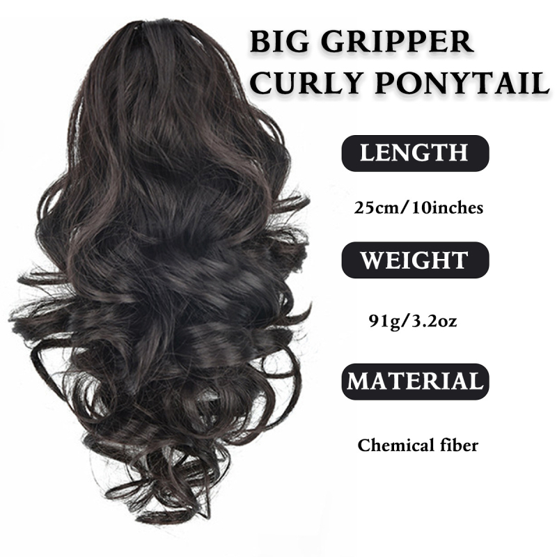 Perucă cu coadă – coadă înaltă, cu clemă mare, bucle Pear Blossom, PY599, Huxun, fibre rezistente la căldură