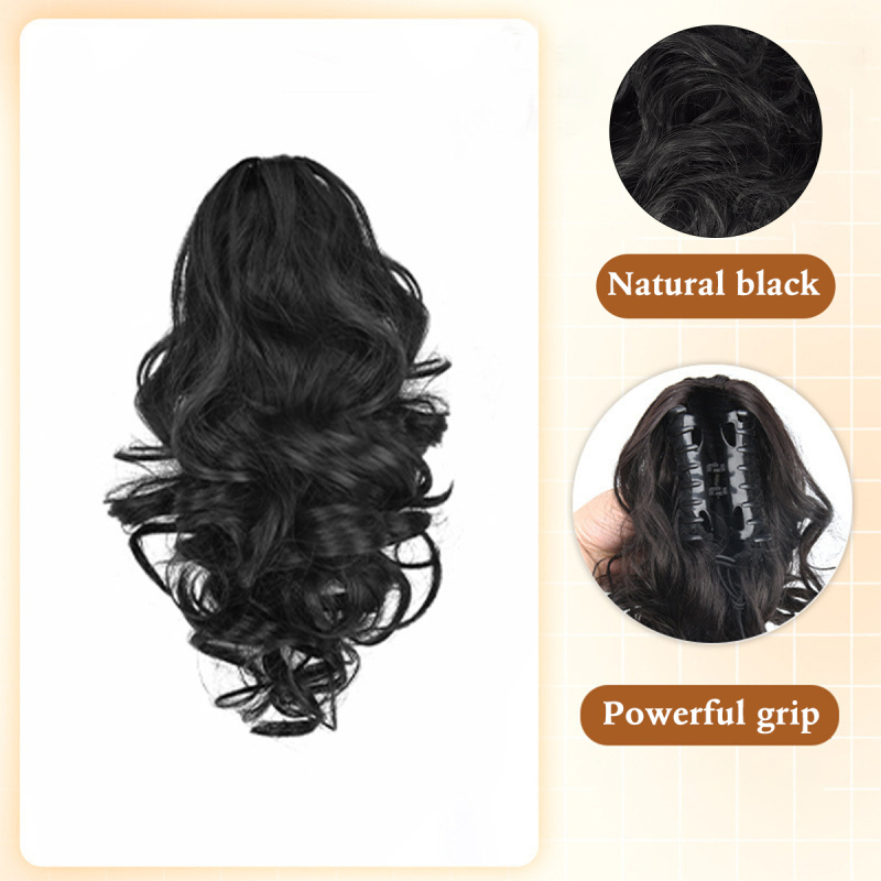 Perucă cu coadă – coadă înaltă, cu clemă mare, bucle Pear Blossom, PY599, Huxun, fibre rezistente la căldură