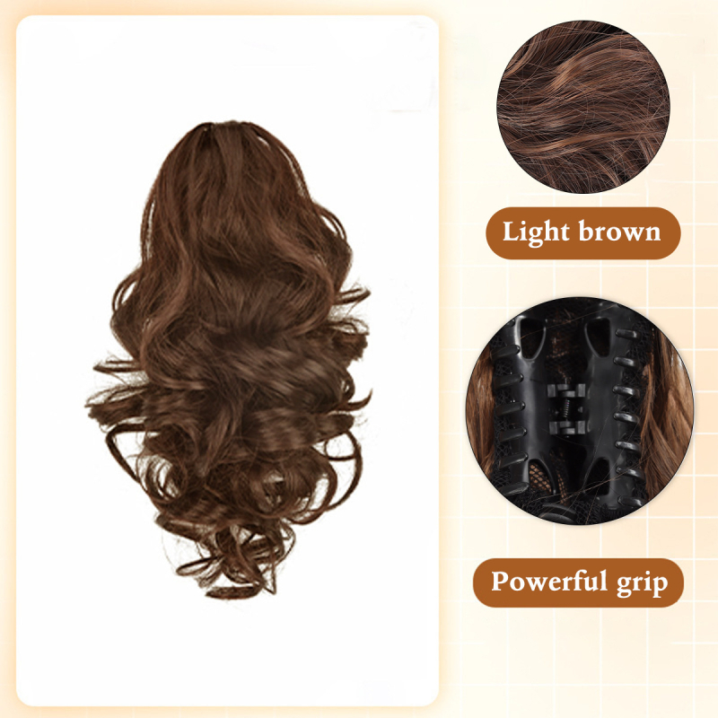 Perucă cu coadă – coadă înaltă, cu clemă mare, bucle Pear Blossom, PY599, Huxun, fibre rezistente la căldură