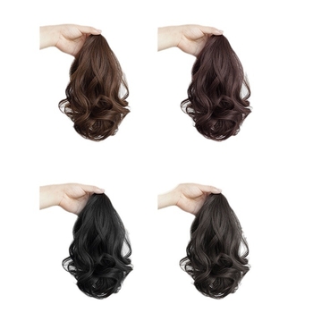 Női rövid lófarok paróka Körtevirág mintával, hőálló szálakkal, természetes megjelenés, nem festhető