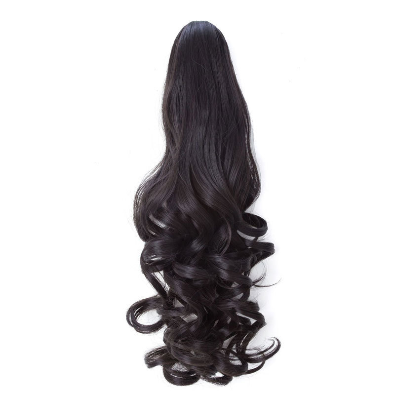 Női rövid lófarok paróka Körtevirág mintával, hőálló szálakkal, természetes megjelenés, nem festhető