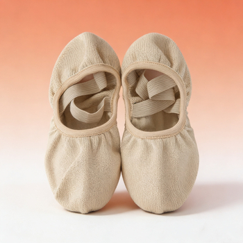 Tánc cipő - Uniszex gyerekeknek, pamut felső rész, bőr talp, légáteresztő, csúszásmentes