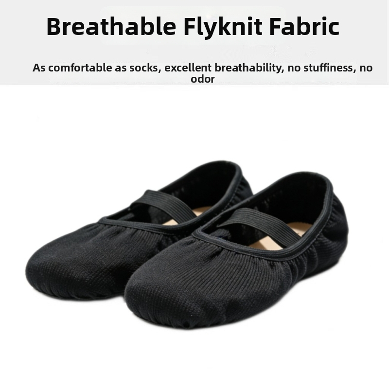Tanečné topánky - Unisex pre deti, horná časť bavlna, podrážka z kože, priedušné, protišmykové